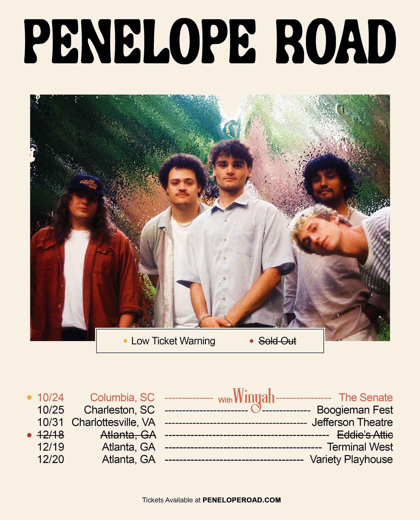 Penelope Road live tour poster 2026